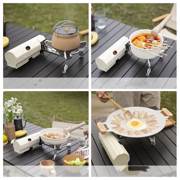 Réchaud à gaz de camping portable et léger | Équipement de cuisine de plein air pliable