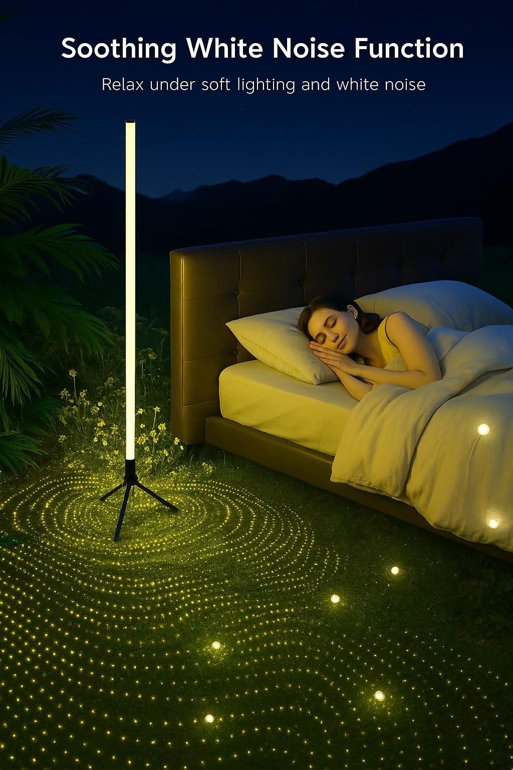 Lampadaire trépied RGB nordique – Éclairage d'ambiance LED élégant pour la maison