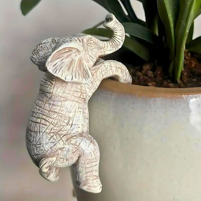 Sculpture décorative d'éléphant grimpant pour la décoration de la maison et du jardin