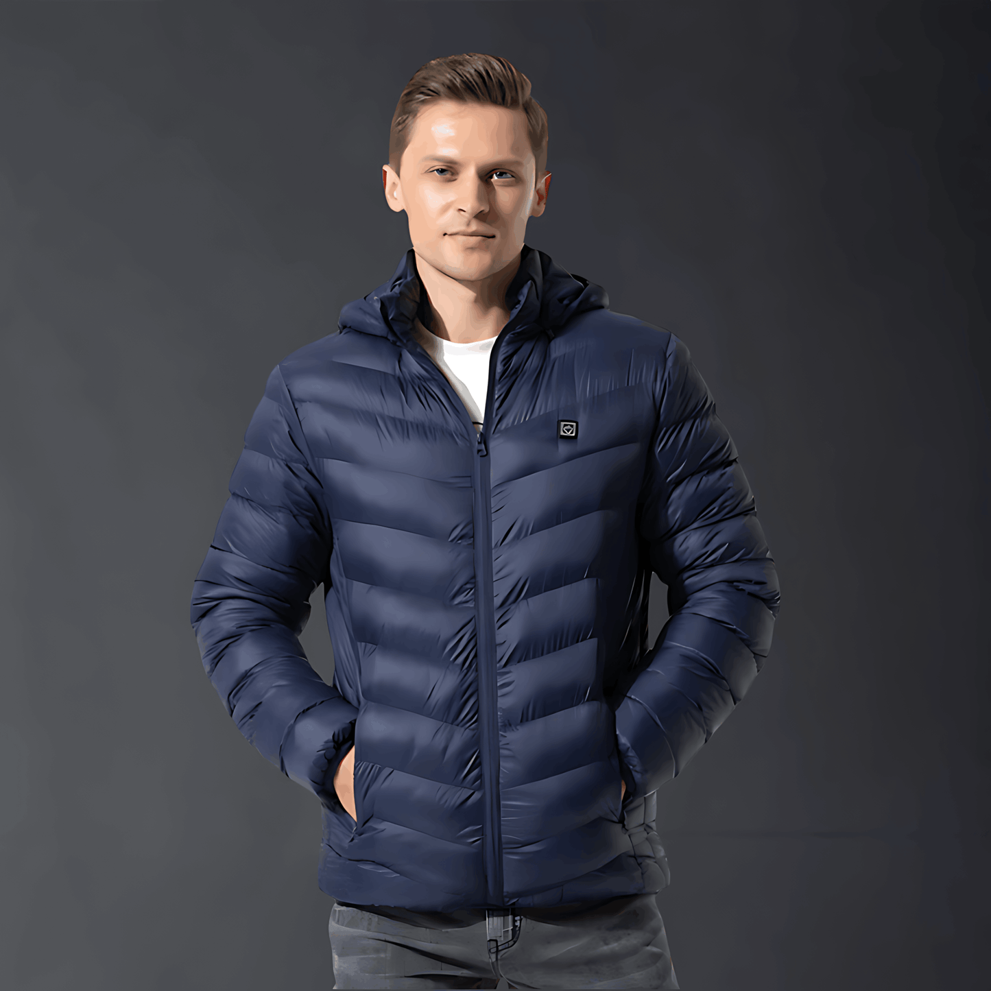 Heizbare Jacke - Mit Kapuze - Puffer - Daunenjacke - Herren Winterjacke 