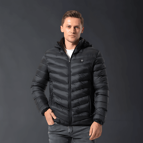 Heizbare Jacke - Mit Kapuze - Puffer - Daunenjacke - Herren Winterjacke 