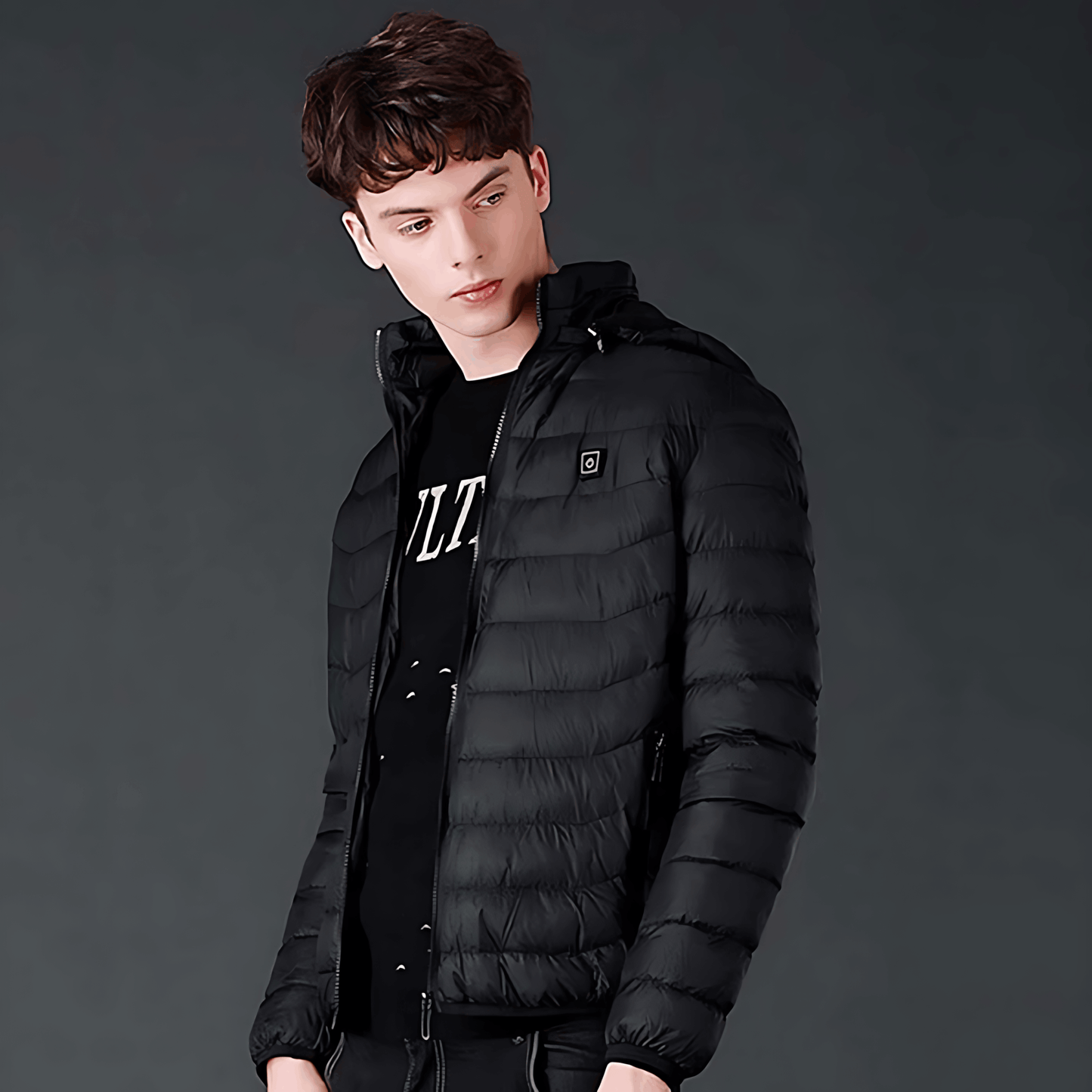 Heizbare Jacke - Mit Kapuze - Puffer - Daunenjacke - Herren Winterjacke 