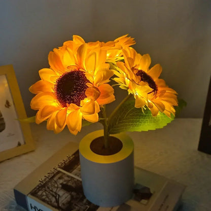 Tischlampe - Sonnenblumen-Design - LED wiederaufladbar