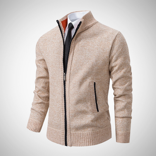 Pull zippé pour hommes – Stilvoller Strickpullover pour le travail et les loisirs