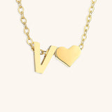 Mallory - Love Initial Letter Necklace — bringing modern charm to your space.