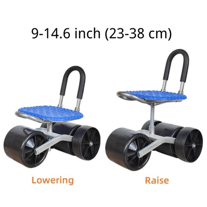 Adjustable Rolling Garden Stool | 360° Rotating Seat for Comfort