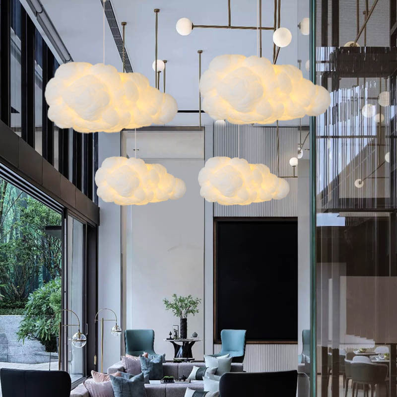 Suspension nuage en fibre de coton doux | Plafonnier moderne pour la maison