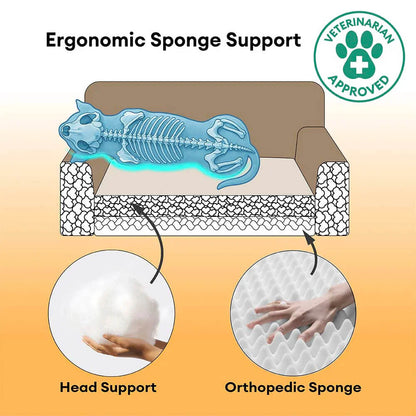 Washable Vintage Plaid Plush Bolster Dog Sofa Bed for Pets