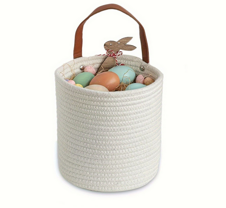 2-Pack Woven Cotton Rope Hanging Planter Baskets for Home Decor