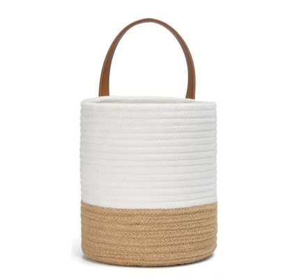 2-Pack Woven Cotton Rope Hanging Planter Baskets for Home Decor