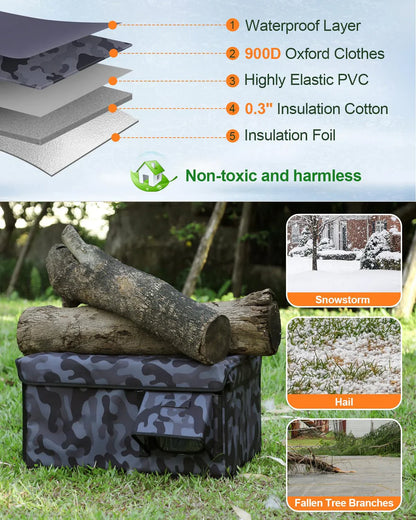 Niche extérieure chauffée pour chat - Abri d'hiver isolé et résistant aux intempéries avec coussin