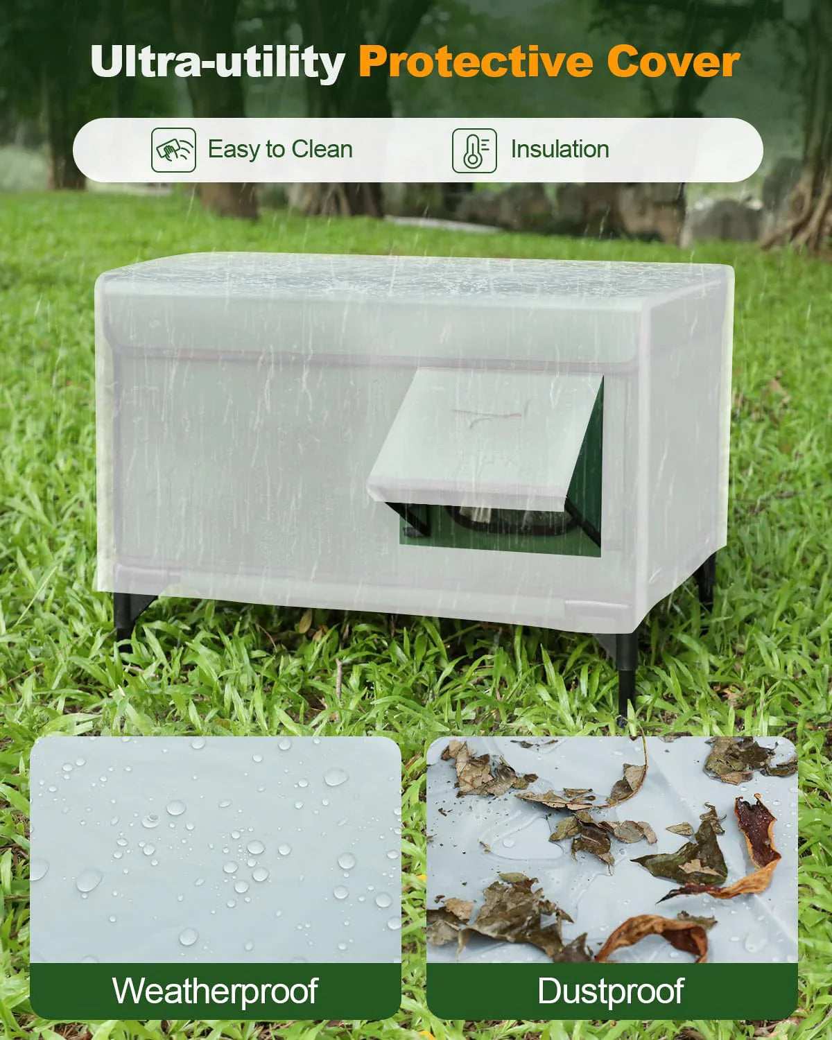 Niche chauffée et isolée pour chat, avec coussin chauffant, idéale comme abri d'hiver extérieur.