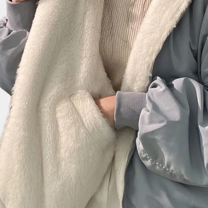 Veste d'hiver pour femmes – Kurzer Kapuzenmantel für kaltes Wetter