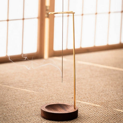Wooden Incense Burner with Metal Holder for Aromatherapy & Meditation