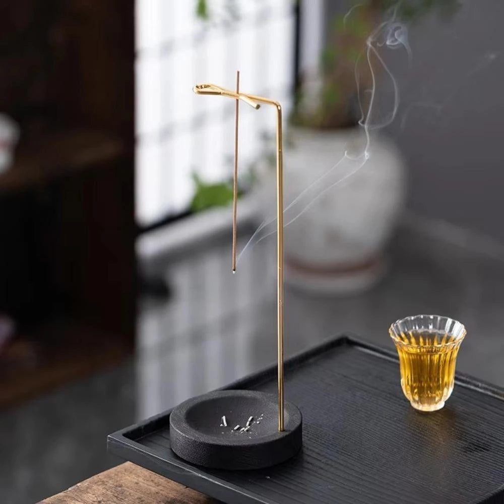 Wooden Incense Burner with Metal Holder for Aromatherapy & Meditation
