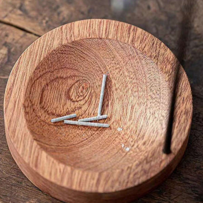 Wooden Incense Burner with Metal Holder for Aromatherapy & Meditation
