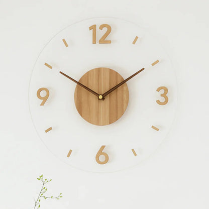 Holz-Wanduhr - Design minimaliste - Lautloses Uhrwerk