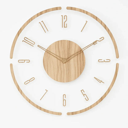 Holz-Wanduhr - Design minimaliste - Lautloses Uhrwerk