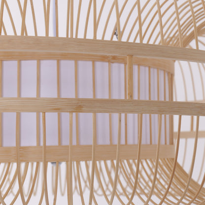 Drumvormige LED Plafondlamp en bambou - Lampe à suspension moderne