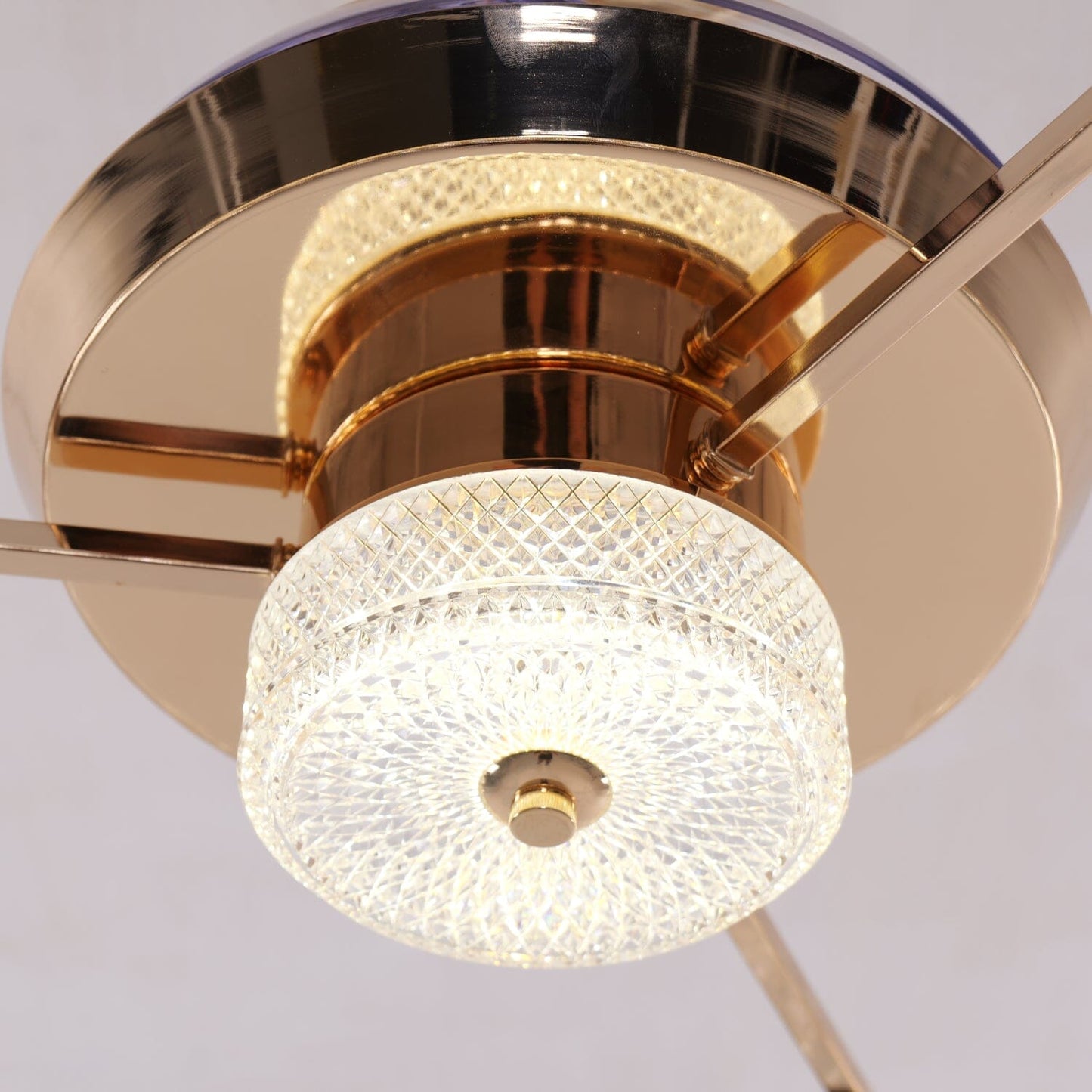 60cm Modern Gold Crystal Ceiling Fan with Light - Stylish Ceiling Light