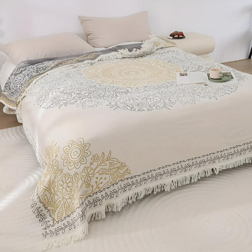 Cozy Scandi Chic Cotton Throw Blanket for Home Decor & Comfort