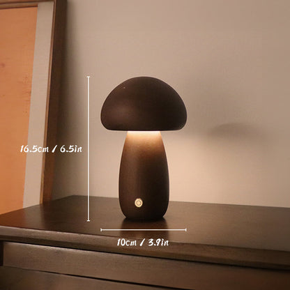 Lampe de table LED en bois en forme de champignon, rechargeable et tactile, pour la maison