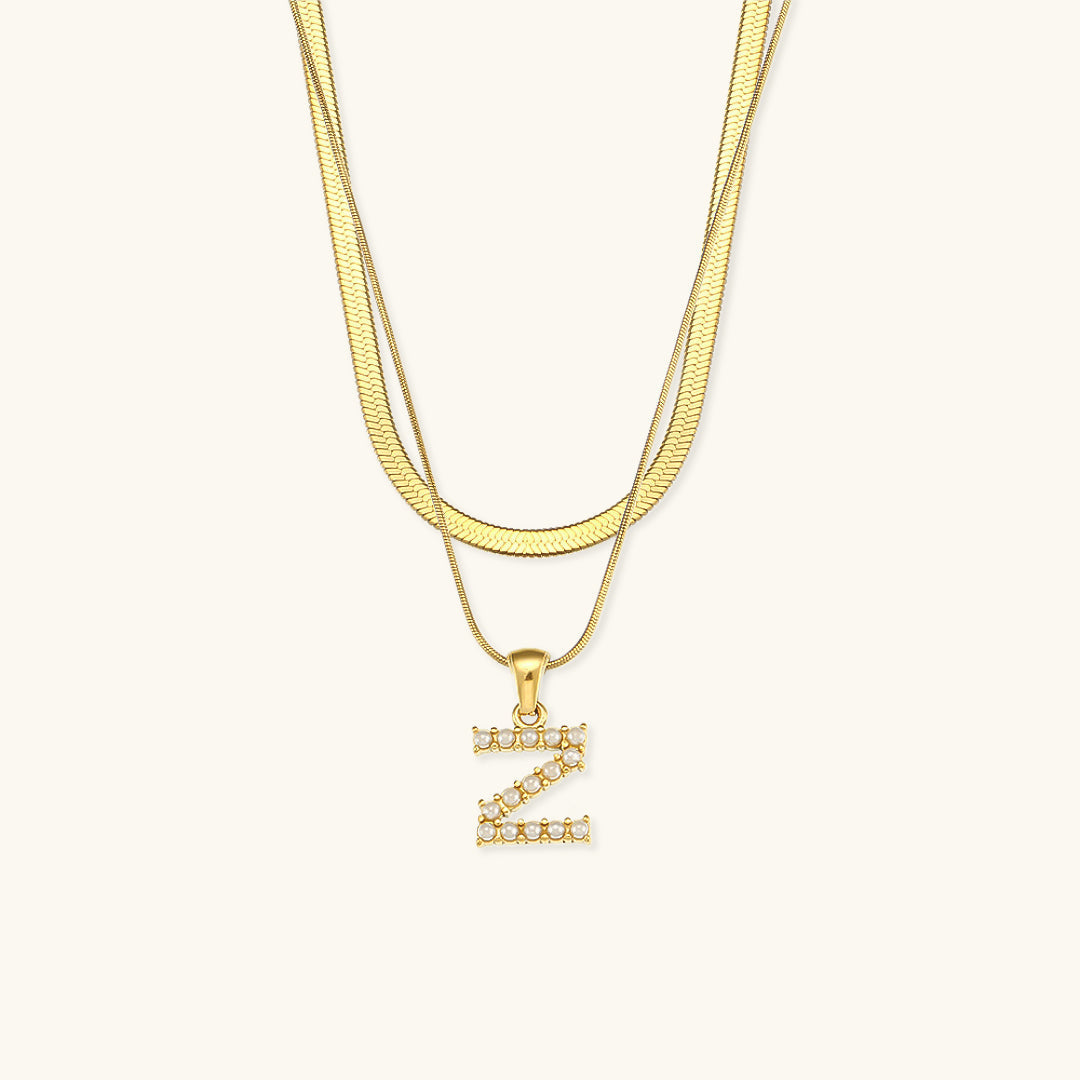 Marissa - Layered Gold Initial Letter Necklace — bringing modern charm to your space.