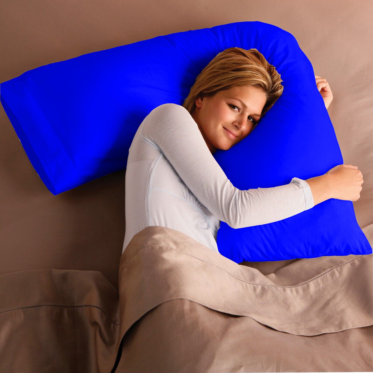 V Shaped Pillow with Case - Extra Filled Neck Support for Pregnancy, Nursing & Orthopedic Comfort