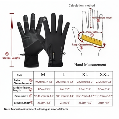 Gants chauffants et imperméables pour hommes – Gants thermiques d'hiver avec grip tactile pour activités extérieures par temps froid