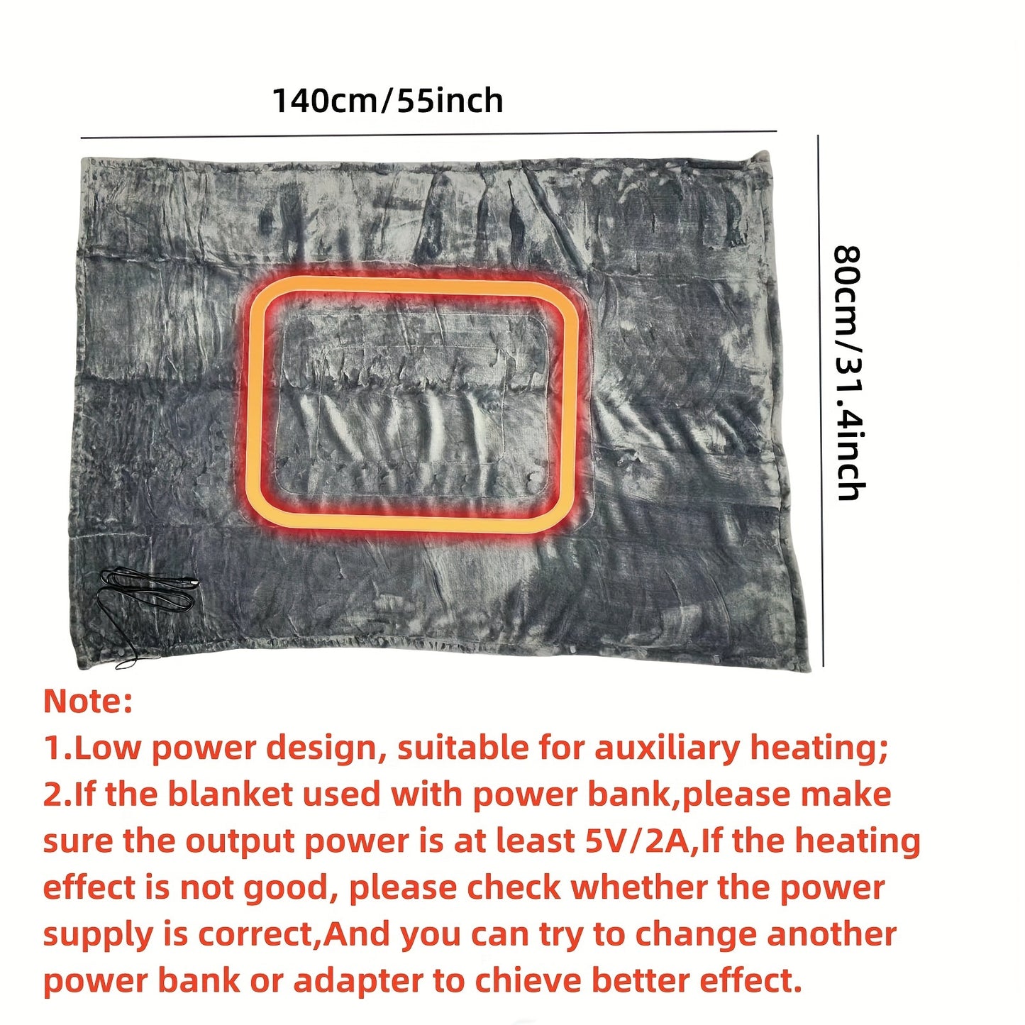 Elektrische Deken Sjaal - Draagbare Verhitte Deken voor Thuis &amp; Reizen