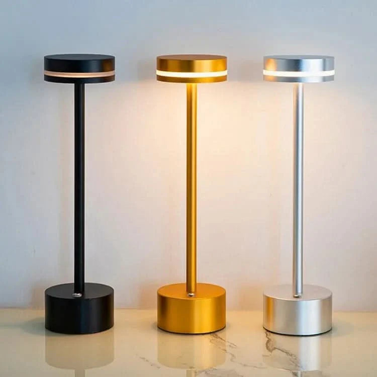 Lampe de table LED rechargeable - Design moderne sans fil en aluminium