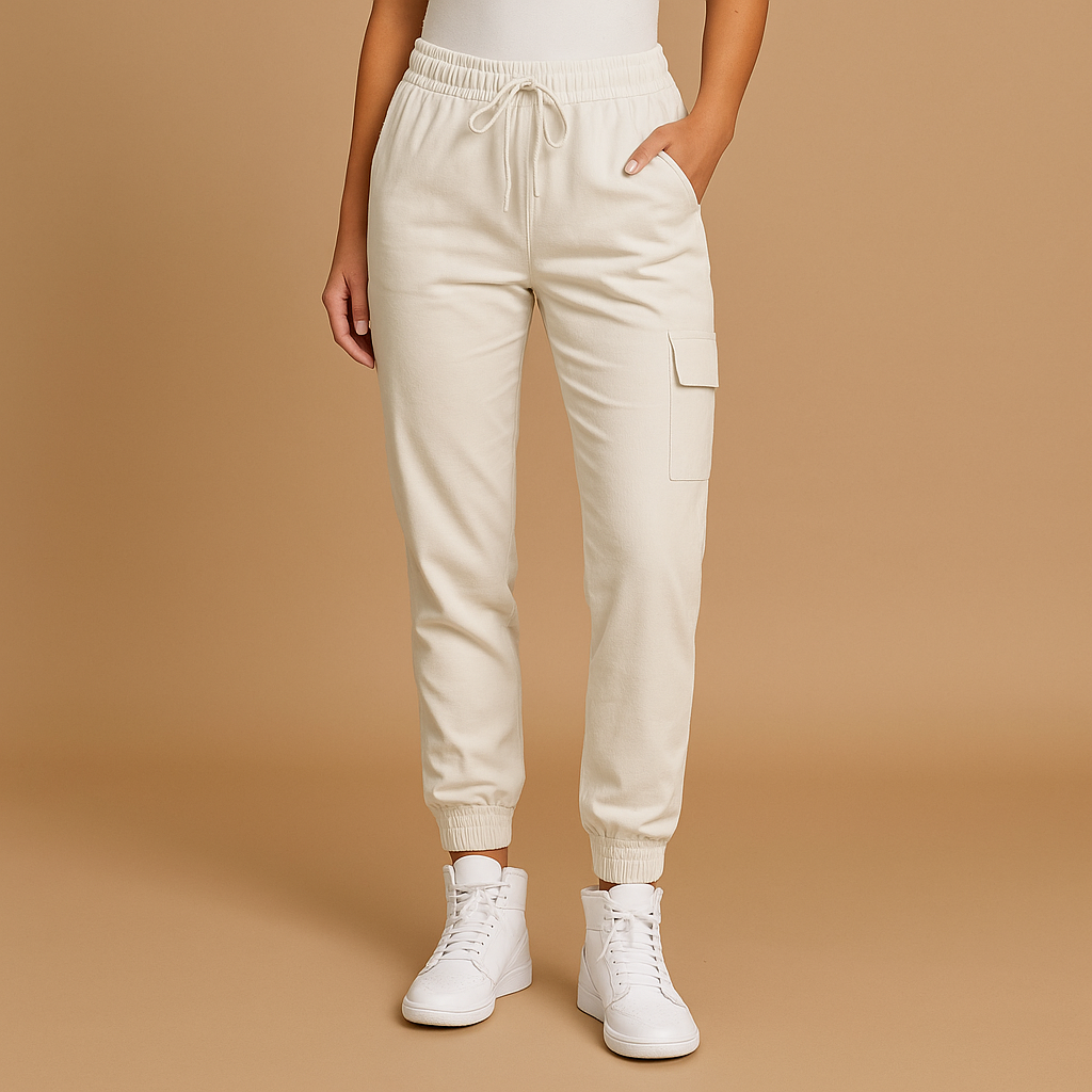 Dames Haute Taille Slim Cargo Broek