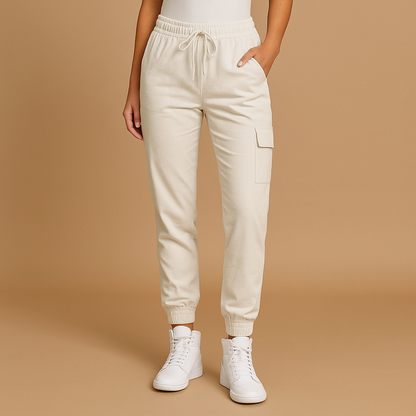 Dames Haute Taille Slim Cargo Broek