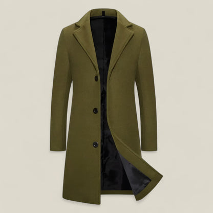 Kirk | Langer Baumwollmantel – Manteau décontracté plus élégant pour l'étiquette et le manteau formel