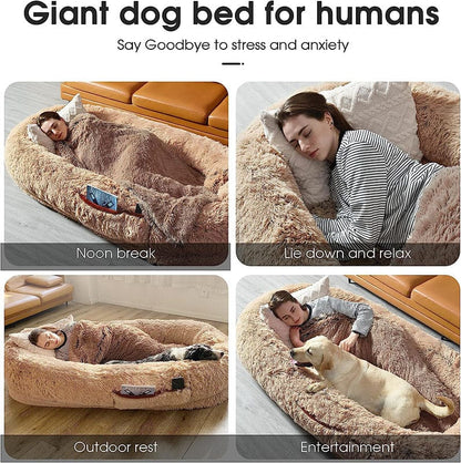 Grand lit pour chien pour humains – Le confort ultime pour les amoureux des animaux !