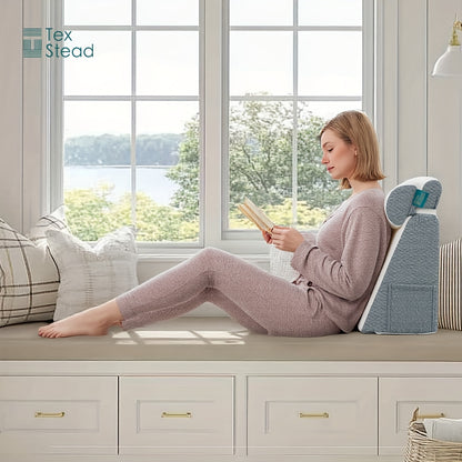 Wedge Pillow for Side Sleepers – Triangle Neck Support, Pregnancy Cushion, Bed Elevation, Soft Comfort