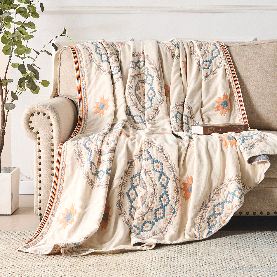 Cozy Cotton Mandala Throw Blanket for Home Decor and Comfort