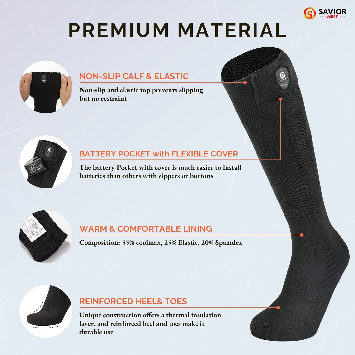 Bluetooth Heated Socks with APP Control for Men and Women - Rechargeable Warm Thermal Socks for Cold Weather Outdoor Use