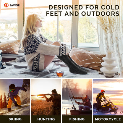 Bluetooth Heated Socks with APP Control for Men and Women - Rechargeable Warm Thermal Socks for Cold Weather Outdoor Use
