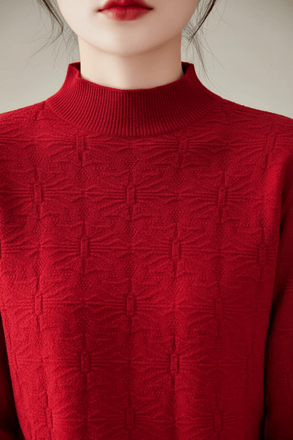 Damen Strukturstrickpullover mit Stehkragen et Slim Fit 