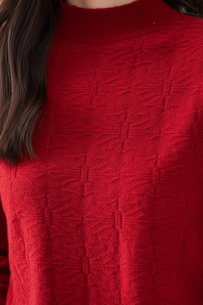 Damen Strukturstrickpullover mit Stehkragen et Slim Fit 