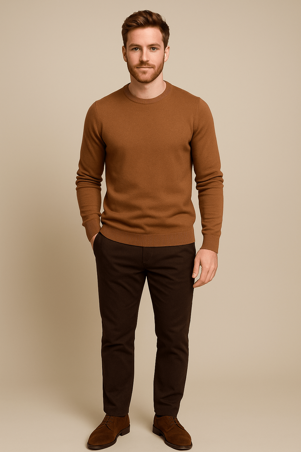 Herren Rundhals-Pullover – Reguläre Passform Strickpullover