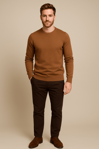 Herren Rundhals-Pullover – Reguläre Passform Strickpullover