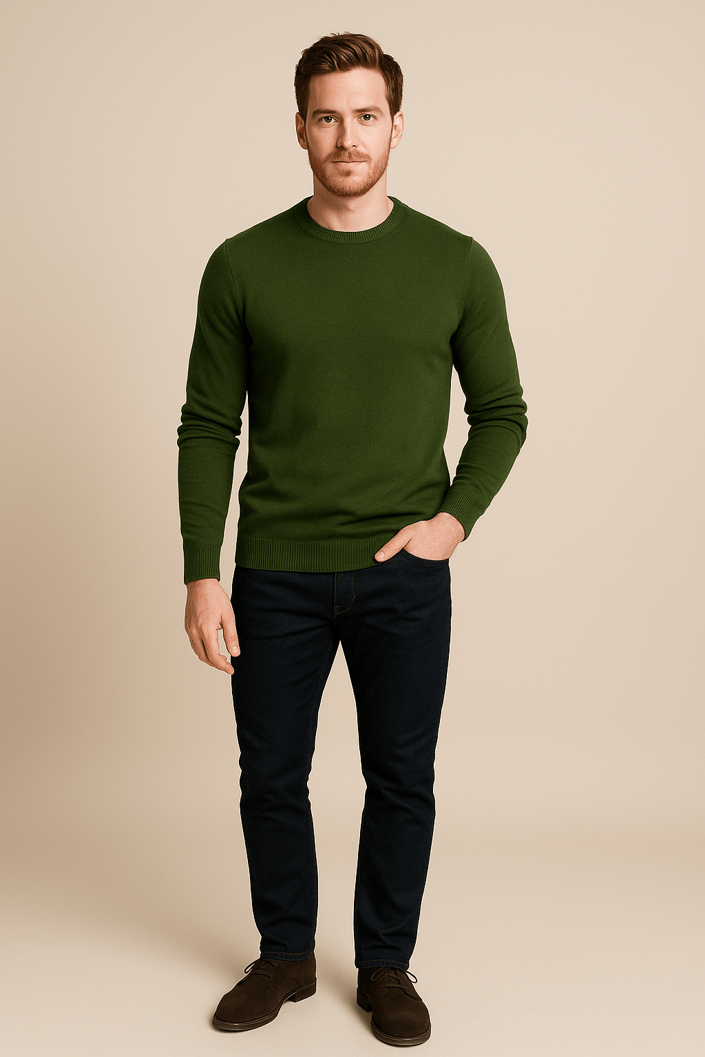 Herren Rundhals-Pullover – Reguläre Passform Strickpullover