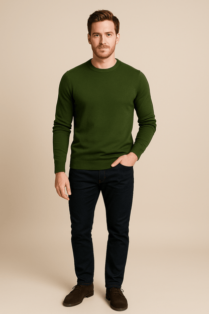 Herren Rundhals-Pullover – Reguläre Passform Strickpullover
