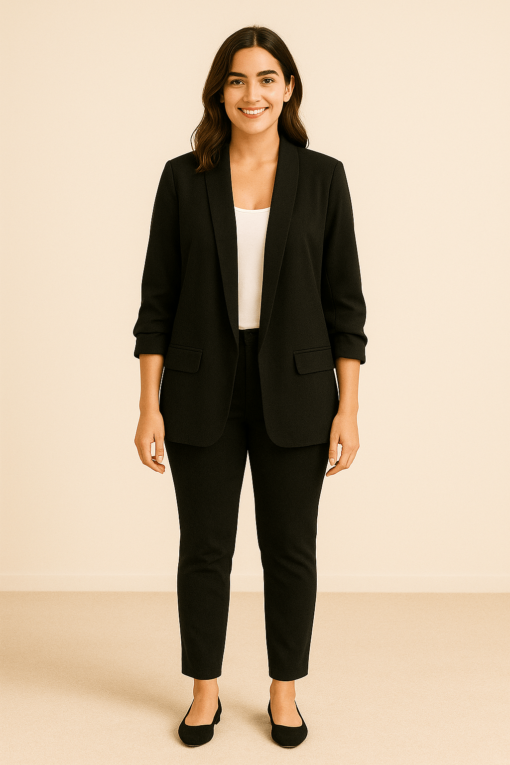 Vrouwen Lichtgewicht Blazer – Opgerolde Mouwen Laagjesstuk