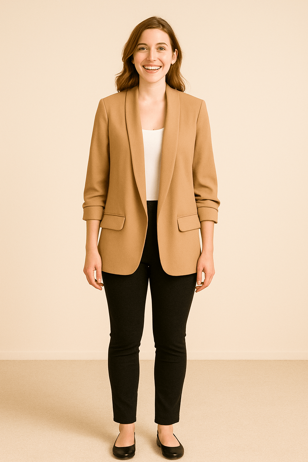 Vrouwen Lichtgewicht Blazer – Opgerolde Mouwen Laagjesstuk