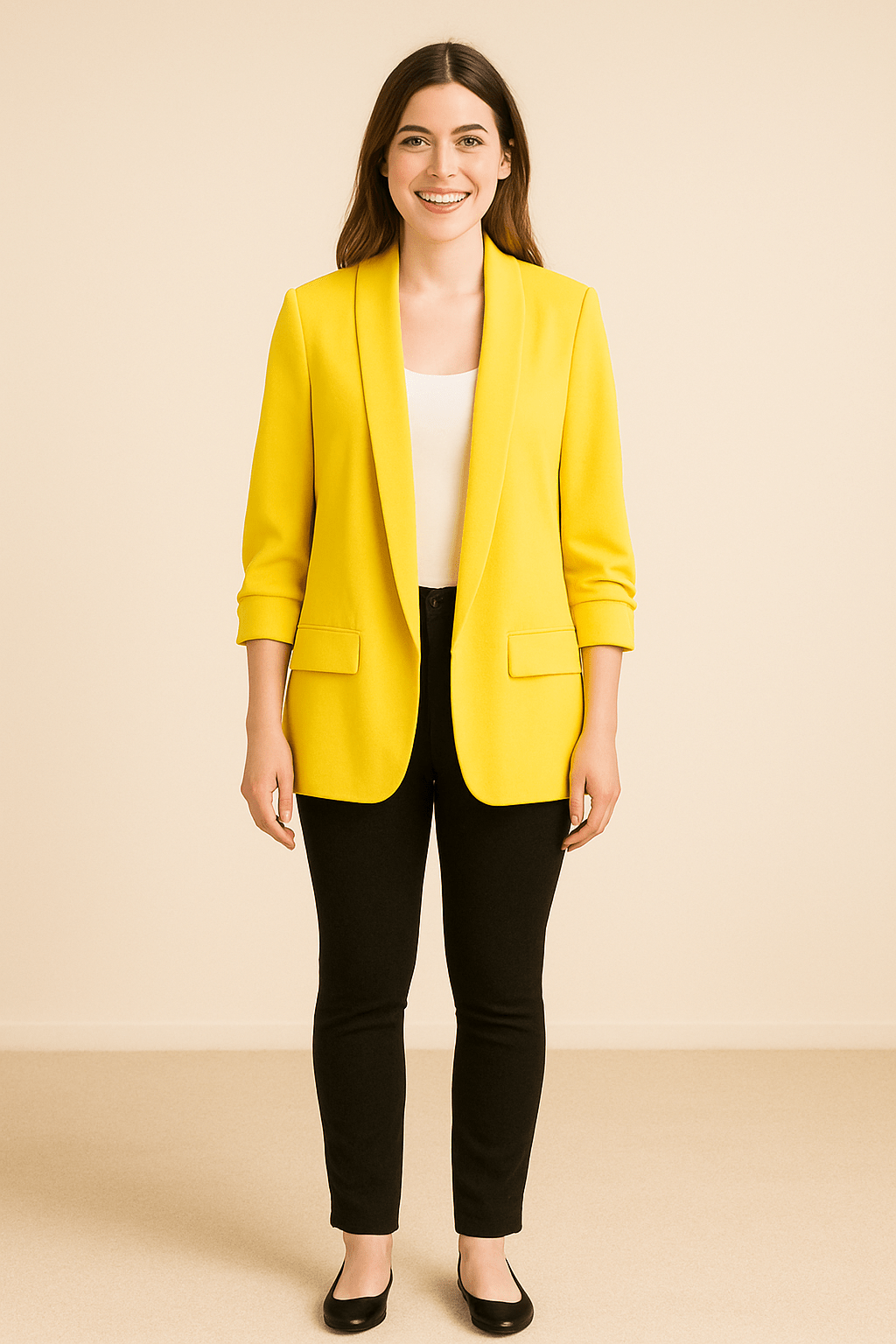 Vrouwen Lichtgewicht Blazer – Opgerolde Mouwen Laagjesstuk