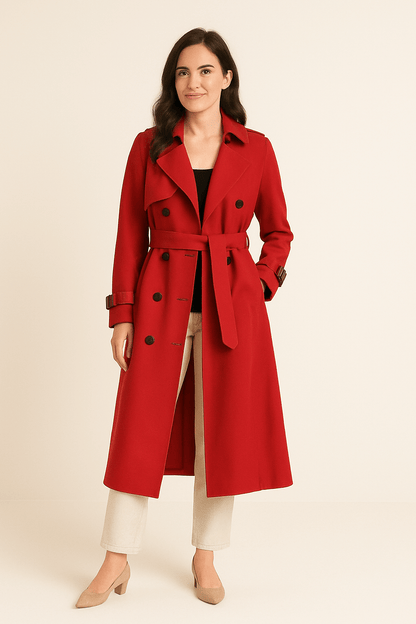 Dames Dubbelzijdige Trenchcoat avec Tailleband