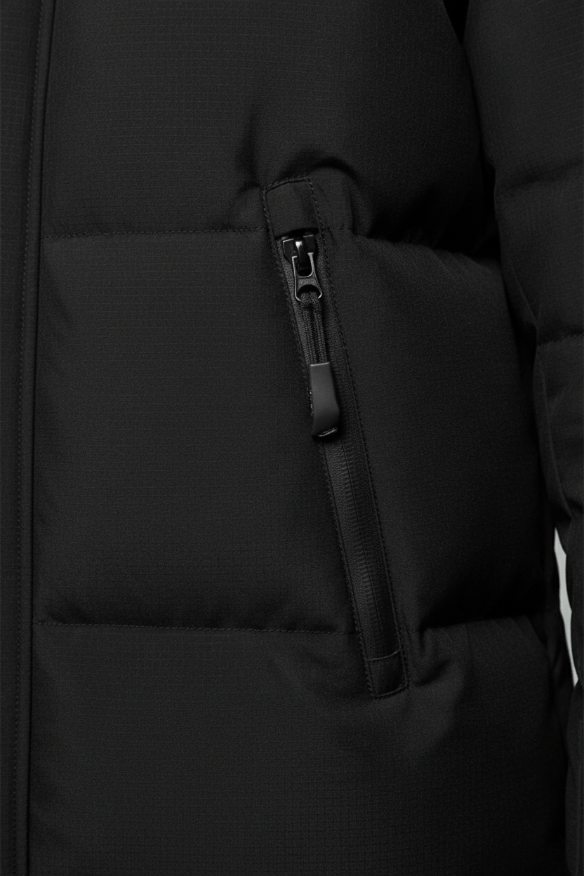 Herren Isolierte Wasserabweisende Lange Jacke mit Kapuze